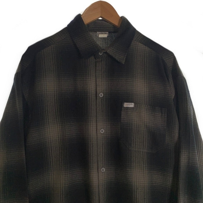 CALTOP キャルトップ アクリル 長袖 オンブレ チェック シャツ チャコール ブラック USA製 Size L 福生店
