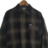 CALTOP キャルトップ アクリル 長袖 オンブレ チェック シャツ チャコール ブラック USA製 Size L 福生店