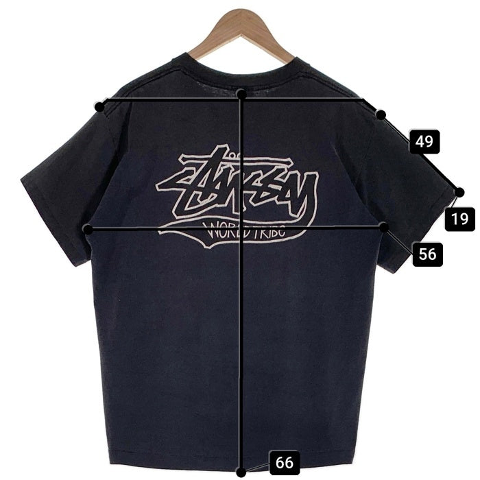80's 90's STUSSY ステューシー WORLD TRIBE 半袖 Tシャツ ブラック USA製 Size XL 福生店