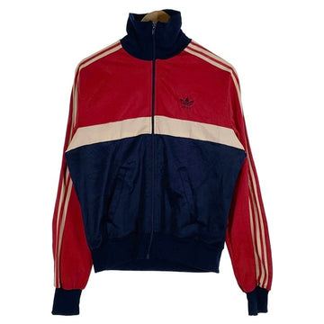 80's頃 adidas アディダス トラックジャケット レッド ホワイト ネイビー Size S-M 相当 福生店