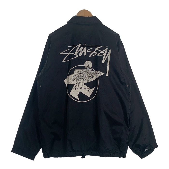 00`s STUSSY ステューシー SURF MAN サーフマン ナイロン コーチジャケット ブラック Size M 福生店