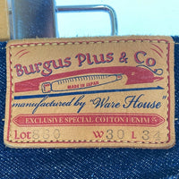 BURGUS PLUS バーガスプラス×WAREHOUSE ウエアハウス LOT880 デニムパンツ インディゴ sizeW30 瑞穂店