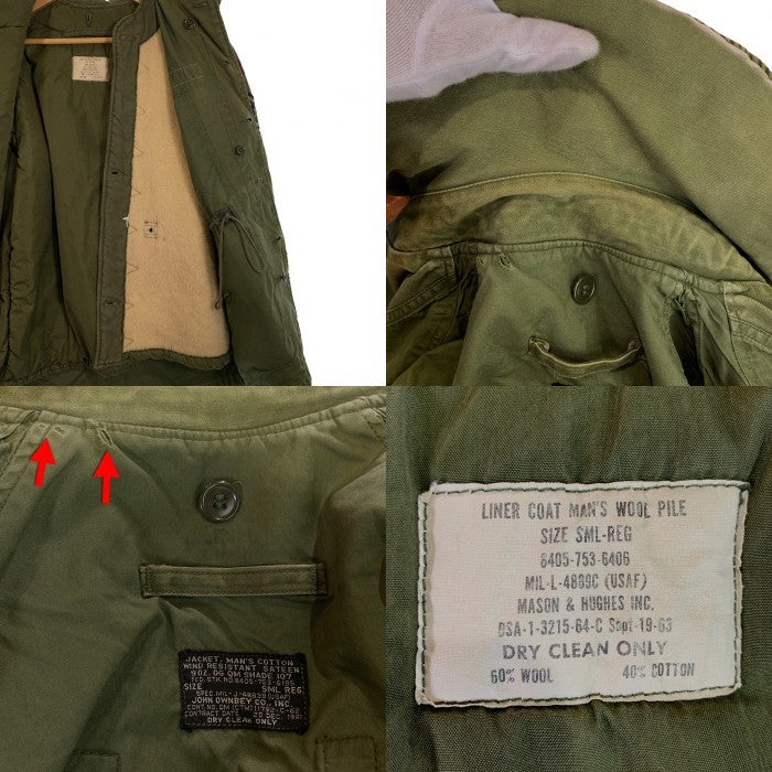 60's U.S.AIR FORCE 米空軍 フィールドジャケット オリーブ ライナー付 JOHN OWNBEY Size S-R 福生店