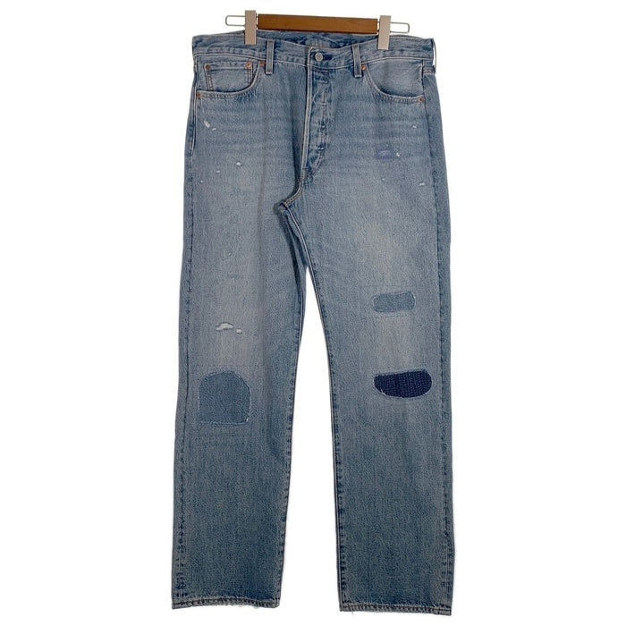 Levi's リーバイス 501 ストレートデニムパンツ 150周年モデル ダメージ加工 ライトブルー 00501-3385 Size W36 L32 福生店