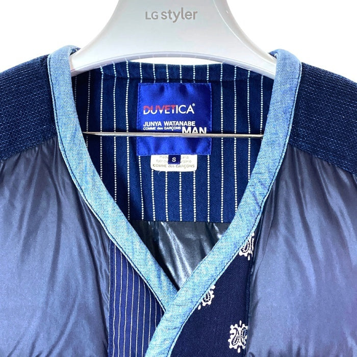 JUNYA WATANABE COMME des GARCONS MAN WO-V401 AD2014 ジュンヤワタナベ コムデギャルソンマン DUVETICA デュベティカ パッチワーク ダウンベスト ネイビー sizeS 瑞穂店