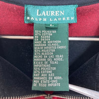RALPH LAUREN ラルフローレン 90s ベロアボーダーハーフジップ レッド×ブラック sizeL 瑞穂店