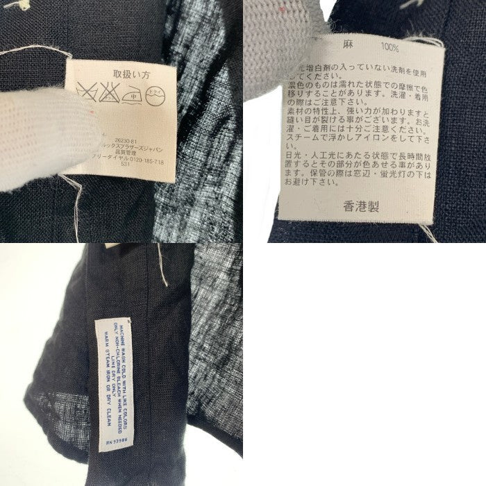 Brooks Brothers ブルックスブラザース リネン 麻 長袖 ボタンダウン シャツ ブラック Size L 福生店