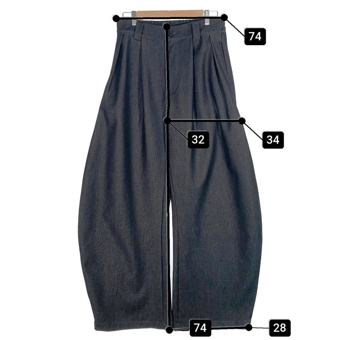 YHONE 2タック ワイドパンツ ブラック Size 30 福生店