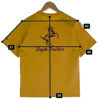 Dagda Leathers ダグダレザーズ プリント ポケットTシャツ 袖刺繡 マスタード 旧マッコイ 滝沢氏 Size S 福生店