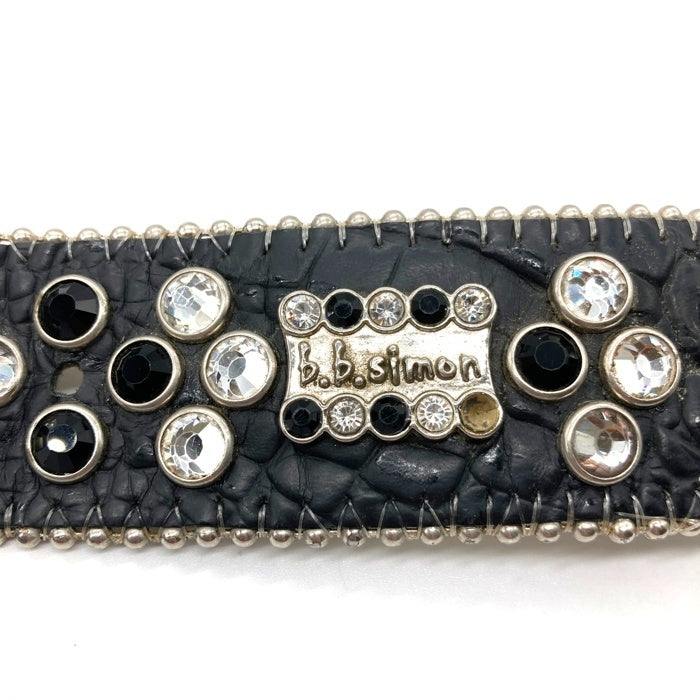 b.b.simon ビービーサイモン スタッズ レザーベルト ブラック Size 36 瑞穂店