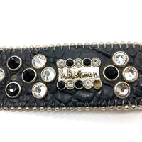 b.b.simon ビービーサイモン スタッズ レザーベルト ブラック Size 36 瑞穂店