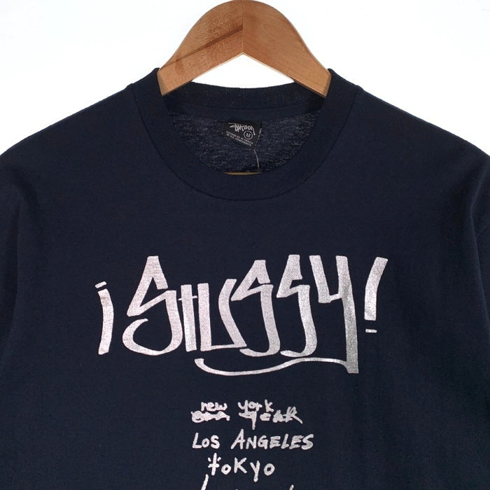 STUSSY ステューシー ワールドツアー プリントTシャツ ネイビー メキシコ製 Size M 福生店