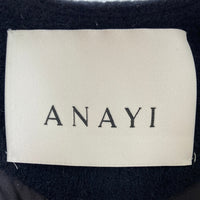 ANAYI アナイ アンゴラビーバー ポケットファー ノーカラーコート ブラック size36 瑞穂店