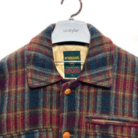 McGREGOR マクレガー ニチメン クルミボタン チェック ウールジャケット ボルドー sizeL 瑞穂店