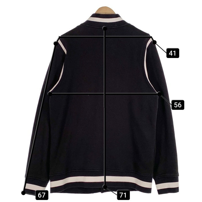 STUSSY ステューシー スウェット アワードジャケット スタジャン ブラック プリント Size XL 福生店