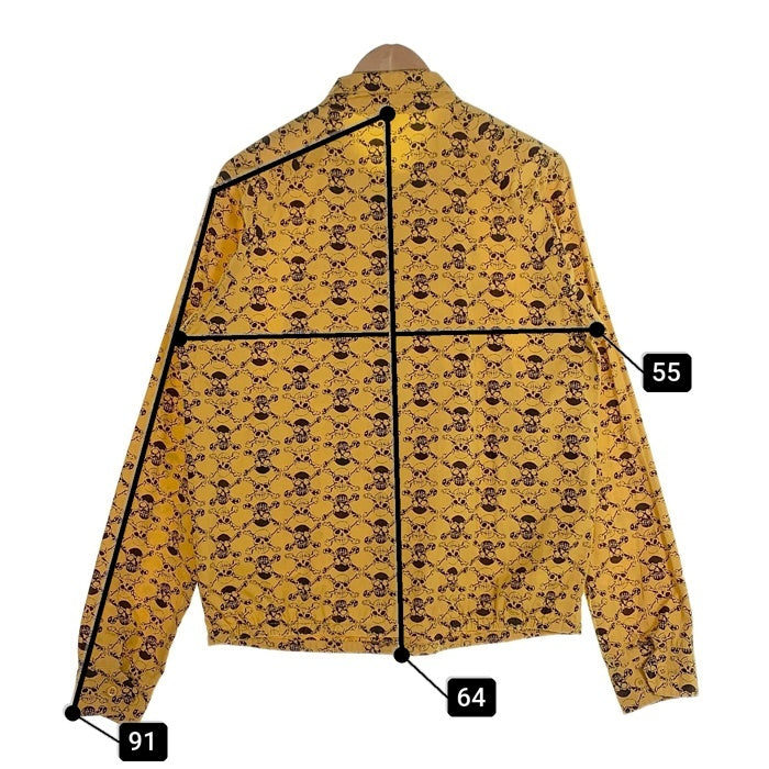 LIFE`S A BEACH ライフズアビーチ 復刻 スカルボーンプリント スウィングトップ ブルゾン ジャケット イエロー 薄手 Size M 福生店