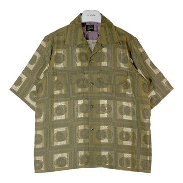Needles ニードルズ S/S Classic Shirt クラシックシャツ 開襟 半袖 ジャカード オリーブ MR135 Size M 瑞穂店