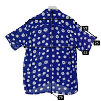 GOODENOUGH グッドイナフ オープンカラーレーヨンシャツ サークルロゴプリント 半袖 ブルー size M 瑞穂店