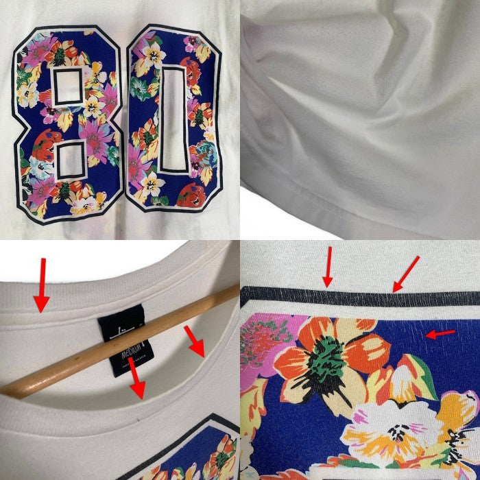 STUSSY ステューシー Sロゴフラワー プリントTシャツ ホワイト メキシコ製 Size M 福生店
