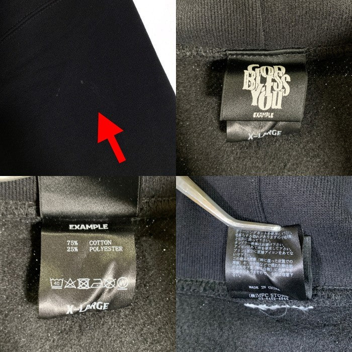 GOD BLESS YOU ゴッドブレスユー ジップアップ フーディー パーカー ブラック Size XL 福生店
