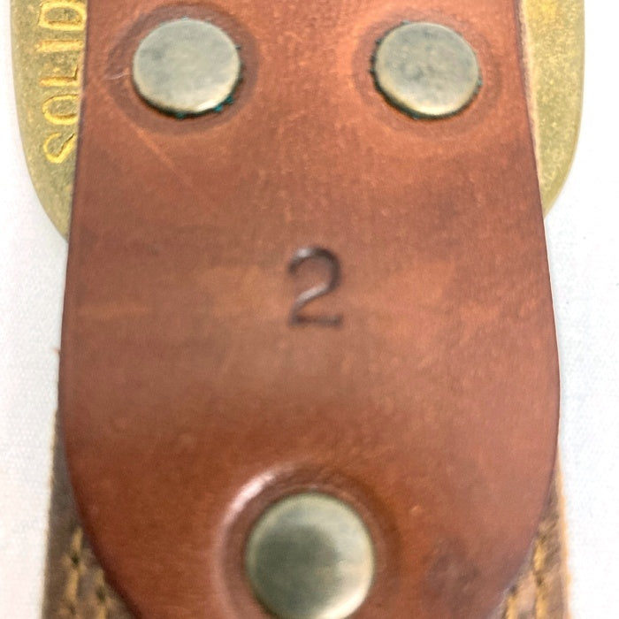 MOTO モト solid brass バックル レザーベルト ブラウン size2 瑞穂店