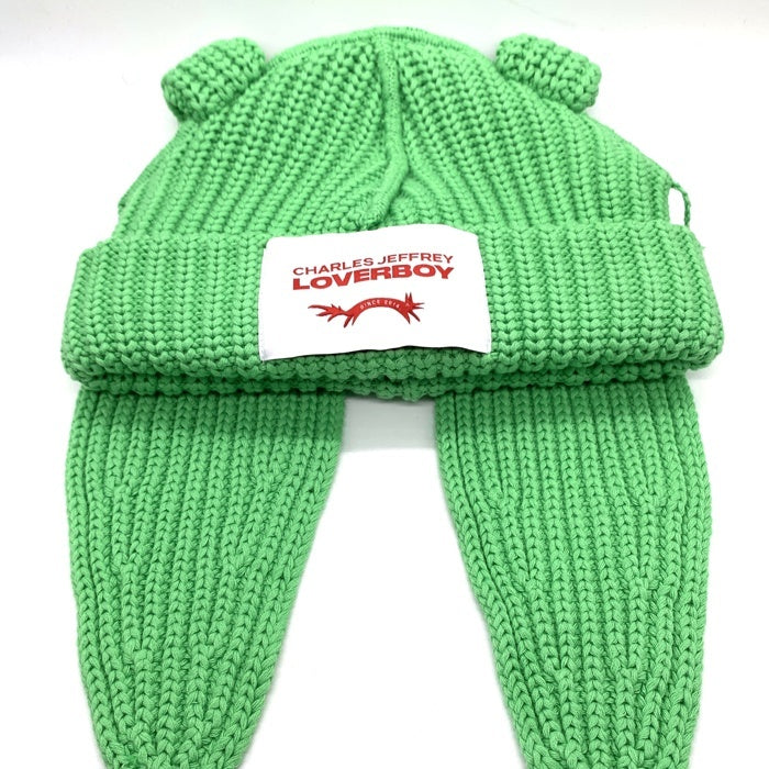 CHARLES JEFFREY LOVERBOY チャールズジェフリーラバーボーイ CHUNKY BEANIE RABBIT チャンキーリブビーニー ラビット グリーン コットン 福生店