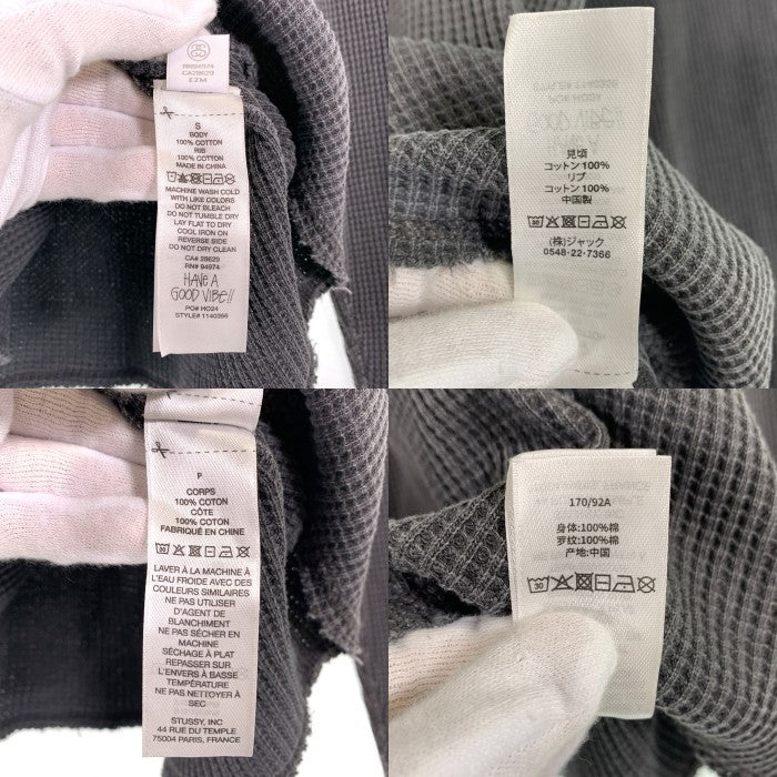 STUSSY ステューシー 24AW Raglan Thermal Basic Stock サーマル ロンT ロングスリーブ 長袖 Tシャツ チャコール Size S 福生店