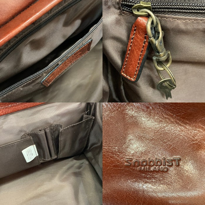 Snobbist スノビスト レザー ボストンバッグ ブラウン size-. 瑞穂店