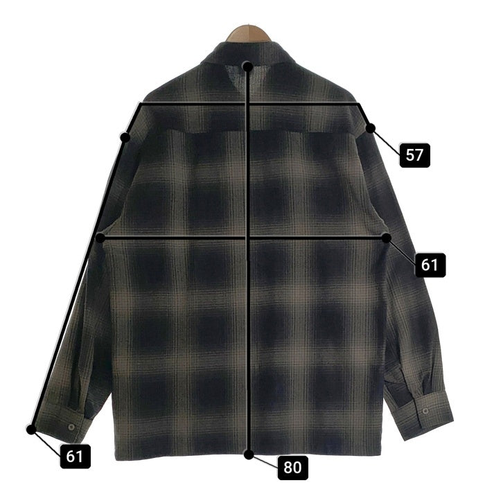 CALTOP キャルトップ アクリル 長袖 オンブレ チェック シャツ チャコール ブラック USA製 Size L 福生店