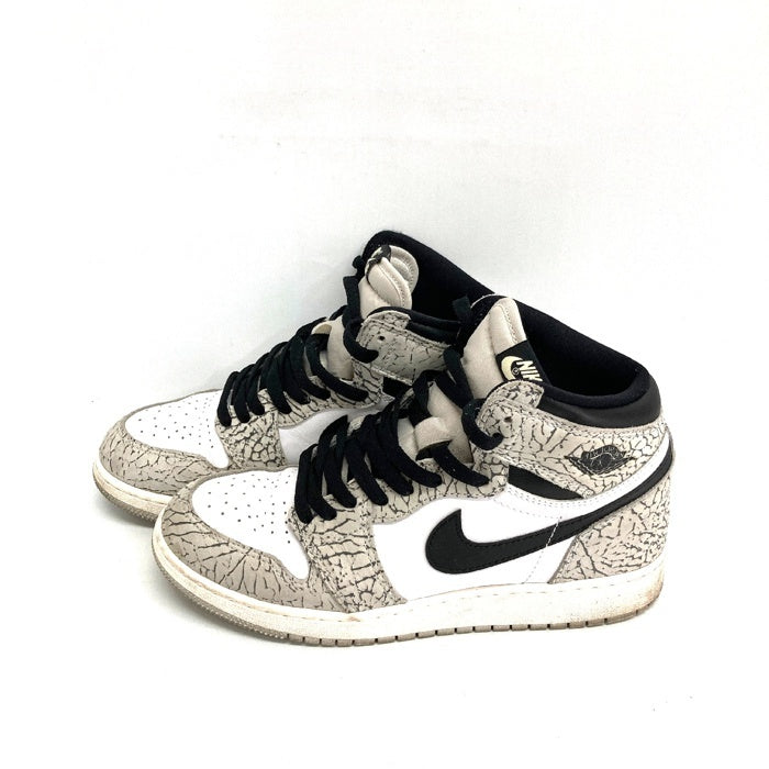 NIKE ナイキ GS Air Jordan 1 High OG White Cement エアジョーダン1 ハイ  スニーカー ホワイト size25cm 瑞穂店