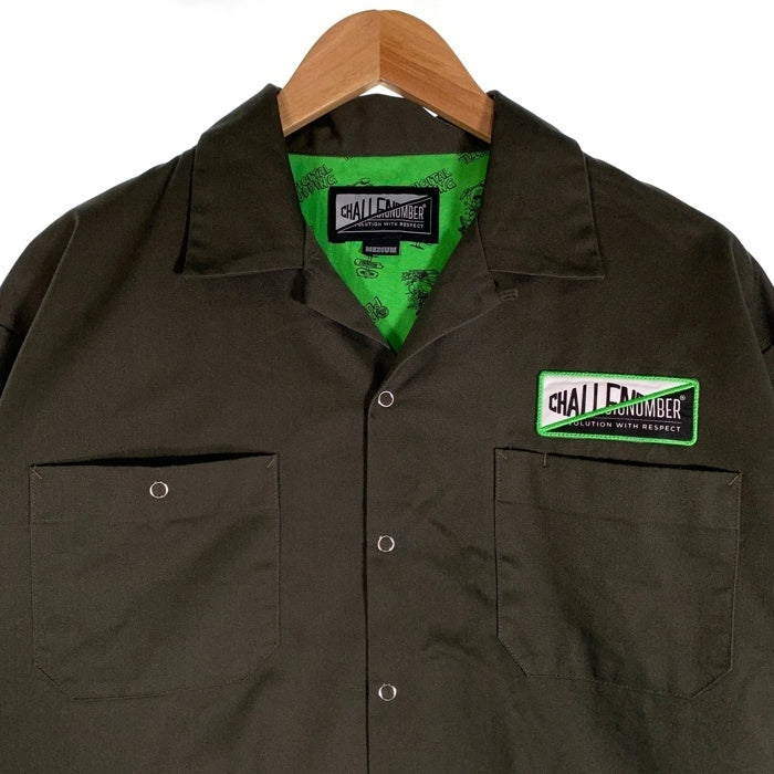CHALLENGER チャレンジャー MAGIC NUMBER マジックナンバー TC WORK SHIRT 長袖 ワーク シャツ オリーブ Size M 福生店