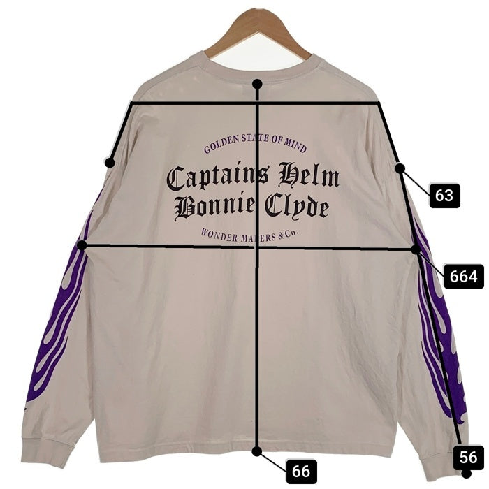 CAPTAINS HELM キャプテンズヘルム BONNIE CLYDE ボニークライド #WONDER MAKERS L/S TEE ワンダーメイカーズ 長袖 Tシャツ ロンT グレー CH23-BC-T01 SizeM 福生店