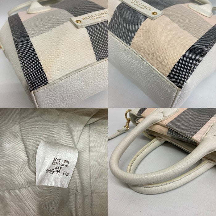 BLUE LABEL CRESTBRIDGE ブルーレーベル クレストブリッジ チェック 2WAY ハンドバッグ ホワイト 瑞穂店