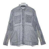UNDERCOVERISM アンダーカバー パッチワーク ストライプ リネンシャツ ホワイト size3 瑞穂店