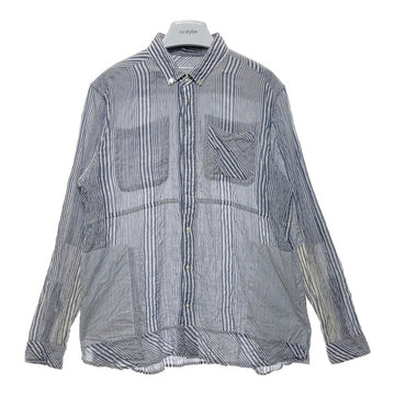 UNDERCOVERISM アンダーカバー パッチワーク ストライプ リネンシャツ ホワイト size3 瑞穂店