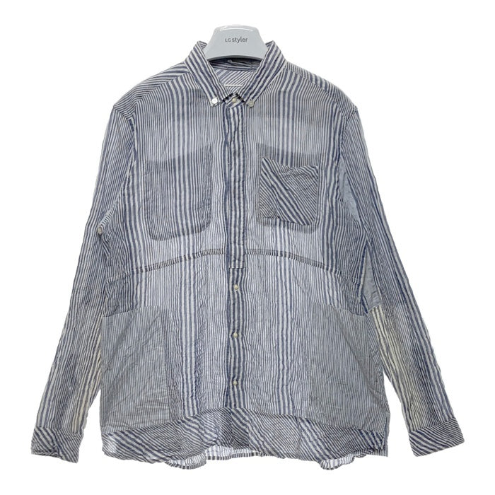 UNDERCOVERISM アンダーカバー パッチワーク ストライプ リネンシャツ ホワイト size3 瑞穂店