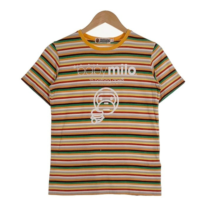 A BATHING APE アベイシングエイプ baby milo ベビーマイロ ボーダーTシャツ マルチカラー レディース Size S 福生店