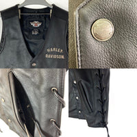 HARLEY DAVIDSON ハーレーダビッドソン レザーベスト ブラック sizeS 瑞穂店