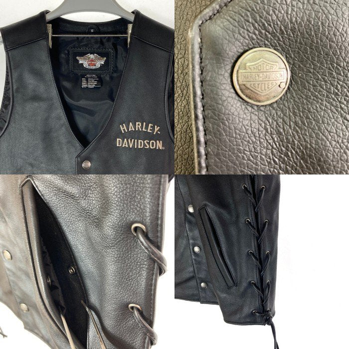 HARLEY DAVIDSON ハーレーダビッドソン レザーベスト ブラック sizeS 瑞穂店