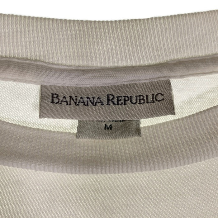 90`s BANANA REPUBLIC バナナリパブリック プリント ポケットTシャツ ホワイト USA製 Size M 福生店