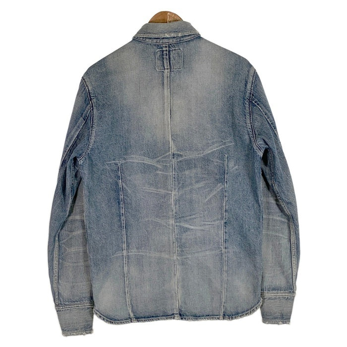 TMT ティーエムティー ダメージ加工 デニムシャツ コンチョボタン インディゴ TSH-F1805 Size L 福生店
