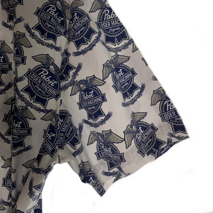 Pabst Blue Ribbon パブストブルーリボン LOSER MACHINE ルーザーマシーン 半袖 シャツ ホワイト ブルー Size M 福生店