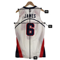 NIKE ナイキ LeBron James レブロン ジェームス 2006 Dream Team USA ゲームシャツ ユニフォーム ホワイト ネイビー レッド Size S 福生店
