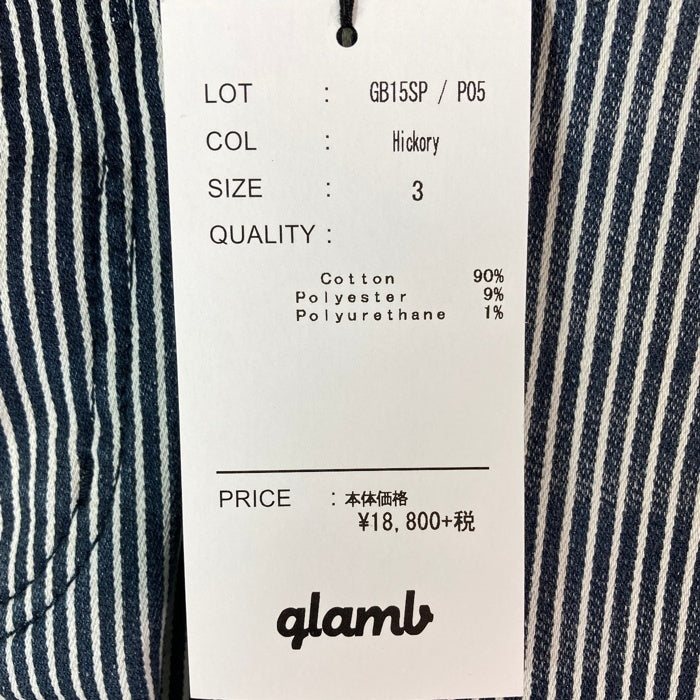 glamb グラム Pepper denim ペッパーデニム ストレッチパンツ ホワイト ネイビー GB15SP/P05 Size 3 瑞穂店