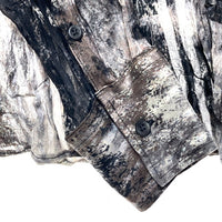 TORNADO MART トルネードマート シワ加工 ポリエステル 総柄シャツ 長袖 ブラック シースルー Size L 瑞穂店