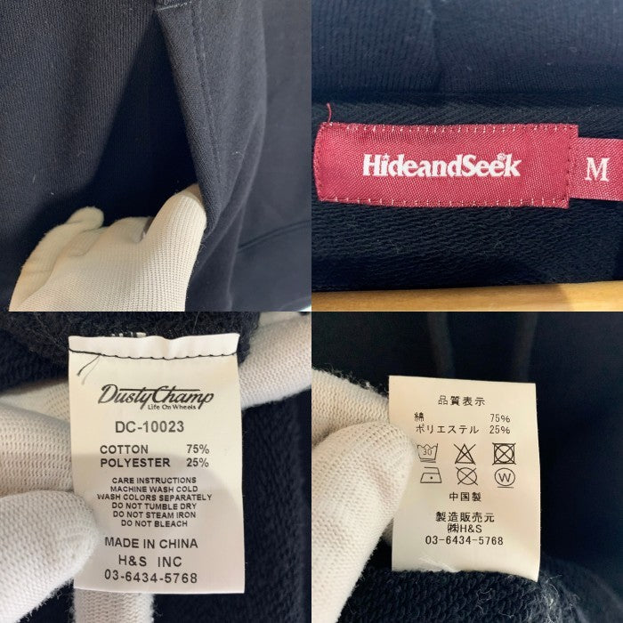 HIDE AND SEEK ハイドアンドシーク DUSTYCHAMP ダスティチャンプ Flame Hooded Sweat Shirt フレイム プルオーバースウェットパーカー ブラック Size M 福生店