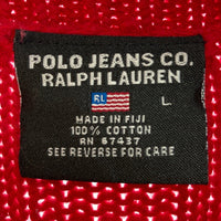 POLO JEANS RALPH LAUREN ポロジーンズ ラルフローレン フラッグ ケーブルセーター レッド sizeL 瑞穂店