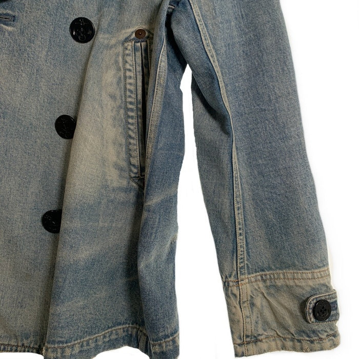 TMT ティーエムティー ダメージ/ウォッシュ加工 デニムピーコート ジャケット インディゴ TUK-F1206 Size L 福生店