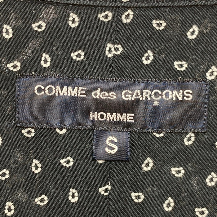 COMME des GARCONS HOMME コムデギャルソンオム ボタンダウン パッチワーク レーヨンシャツ 長袖 ブラック 総柄 HO-B052 AD2014 Size S 瑞穂店