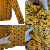 LIFE`S A BEACH ライフズアビーチ 復刻 スカルボーンプリント スウィングトップ ブルゾン ジャケット イエロー 薄手 Size M 福生店